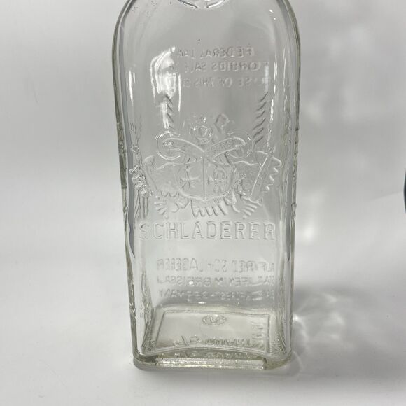 Vintage Alfred Schladerer Glass Bottle Germany Deer Scene Embossed No Cork - Picture 2 of 8